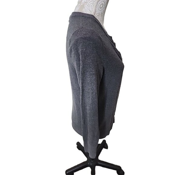 Eddie Bauer Sweater Cardigan Long Sleeve Button Up Gray Women's Medium - Picture 3 of 7